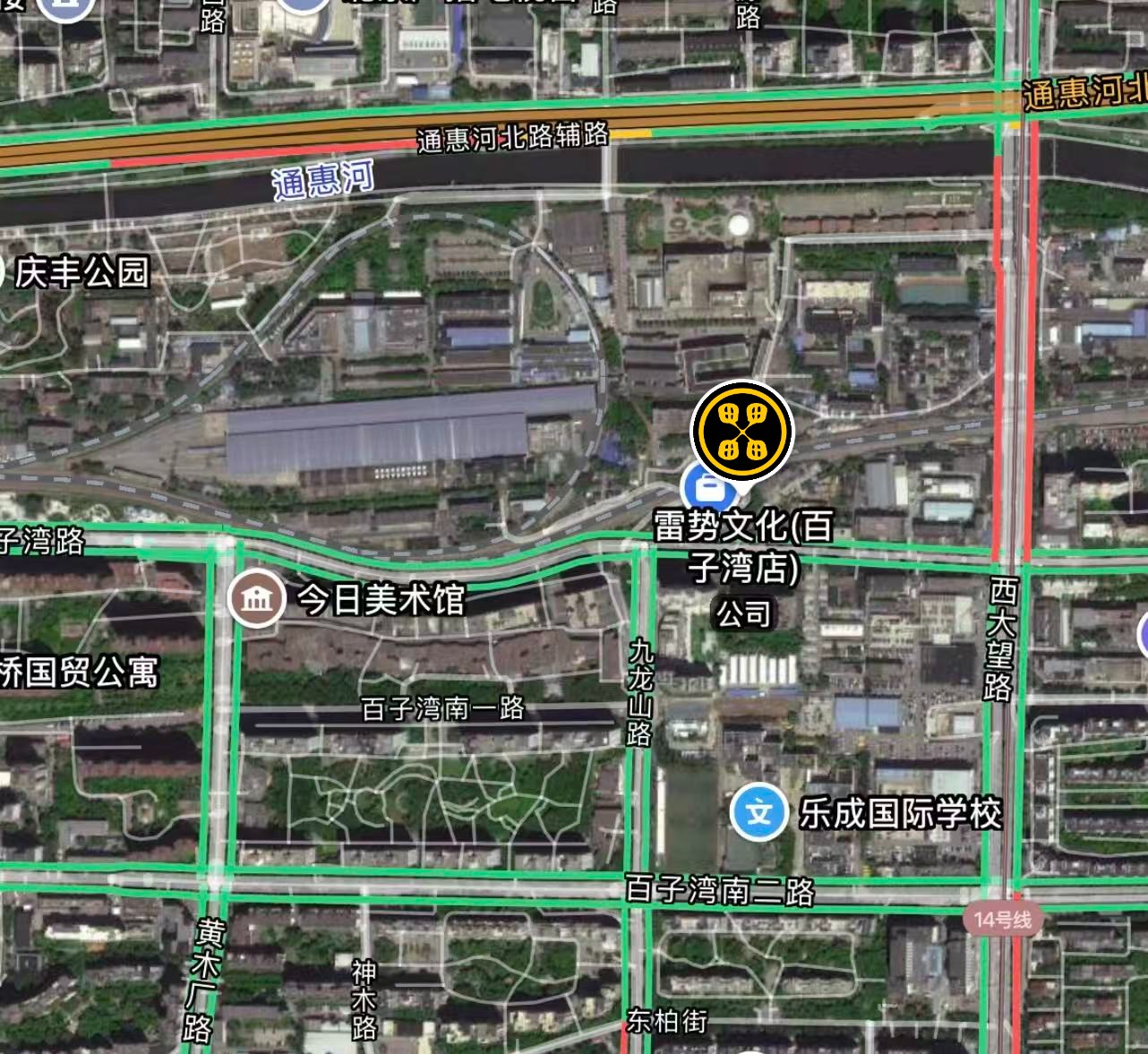 雷势文化北京百子湾总店到店路线图 · Lei Shi Tattoo Beijing route map